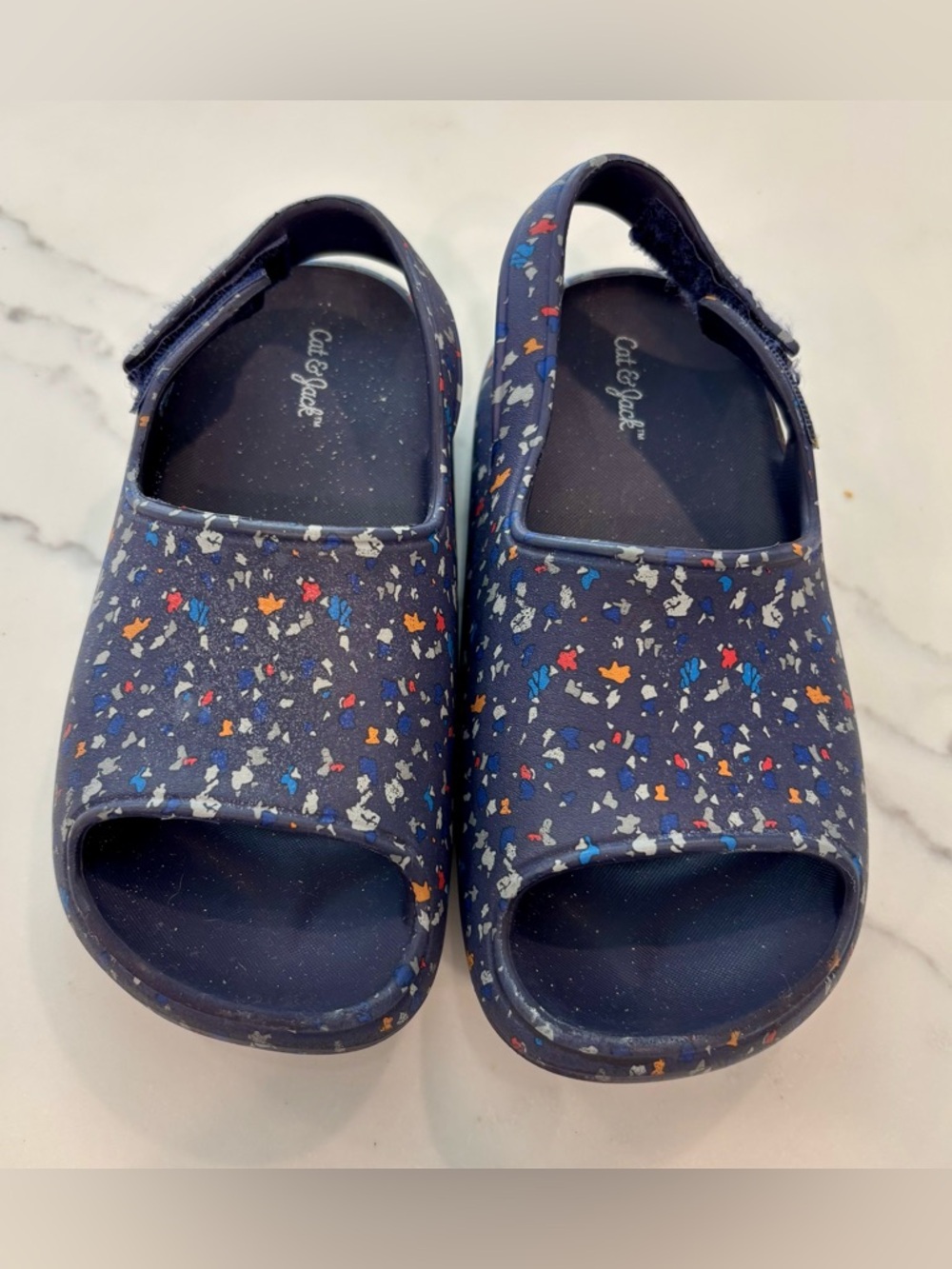 Cat & Jack Navy Confetti Print Kids' Sandals